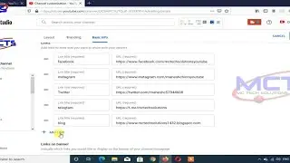 How to add Social media Links in Youtube | Social Media Links | Mc Tech Solutions