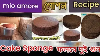 বেকরির ⁉️শেফের থেকে ‼️জেনে নাও।।mio Amore Cake recipe।।কেক রেসিপি।। Bakery Chocolate  sponge recipe