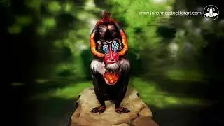 Mandrill - Fine Art Bodypainting by Johannes St&ouml;tter