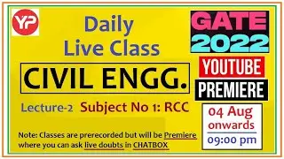 L2. RCC Live | GATE CIVIL 2022-23 | Introduction to RCC | GATE CIVIL FREE Online classes, RCC Videos