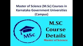 Master of Science (M.Sc) Courses in Karnataka Government Universities (Campus)