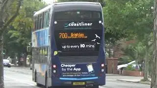 Stagecoach Coastliner bus route 700 passing Portslade in East Sussex, 16th September 2018