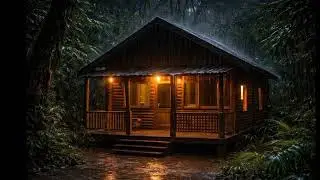 Steady Rain ASMR on a Cozy Forest Cabin 🌧️ | Clear Rain Sounds for Deep Sleep #rainasmr #rainsounds 
