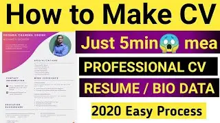 How to make #CV / #BIODATA /RESUME  For Freshers students (2020) Hindi mea