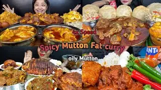 ASMR: Eating Spicy Mutton Fat curry🍖🤤Spicy mutton nali, eggs biryani, vilage mutton, eating, mukbang