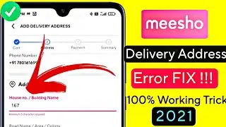 Meesho address error || Meesho minimum 5 character required problem || Meesho delivery address error