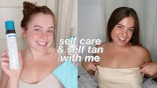 work from home daily self care routine + st.tropez tan - how to use self tanner! #sttropeztan #ad