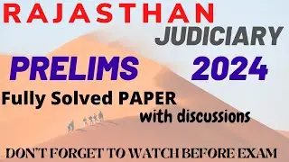 RJS 2024 -Rajasthan Judicial Services PRE 2024 -  FULLY DISCUSSED