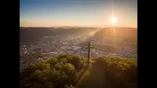 Ostlandkreuz Geislingen an der Steige im Sonnenaufgang