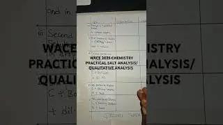 Wace 2025 Chemistry Practical Salt Analysis/ Qualitative Analysis #Chemistry #shorts #wace2025.