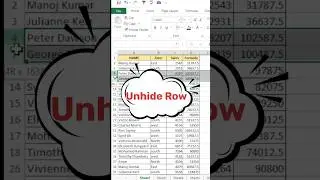 Unhide Row in Excel - Quick and Easy Tutorial#excel