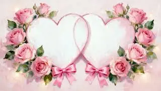 Romantic pink hearts & roses wallpaper ♡ girly coquette Valentine&rsquo;s Day art TV silent screensaver 