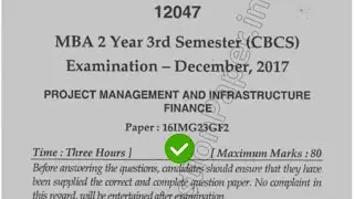 2017 Mdu MBA 3d Sem Project Management & Infrastructure Question Paper #MduQuestionPaper