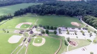 Alcyon Lake and Alcion Lake Park from a drone in Pitman New Jersey July 2021
