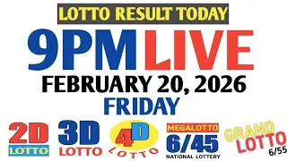 9pm Lotto Result Today Friday pcso 2d 3d swertres ez2 February 20 2026 4d 6/45 6/58 live!