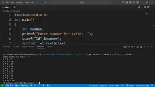 Printing table in C language || #coding #yt #youtube #codinglife #clanguage #ytfeed