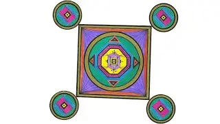 Colorful Geometric Mandala Drawing | Mandala Art with Geometric Shapes