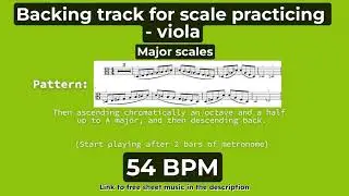 Viola - major scales practice playback - 54 BPM
