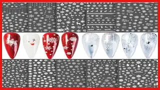 Snowflake Nail Art Sticker Decal Set, 3d Self Adhesive Nail Stickers, Christmas Nail Stickers