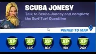 Fortnite Challenges Talk to Scuba Jonesy and complete the Surf and Turf Questlines - all Quests