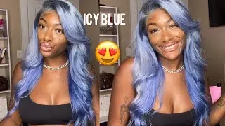 FIRST TIME ICY BLUE HAIR !!😳🥰