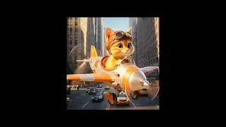 The Sky Cat: A Wild Flight Across America 🇺🇸✈️#USA #Travel #Animation #Trump #StreetCulture #cat