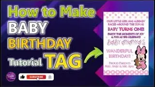How to Make Baby Birthday Tag | #tutorial |#babybirthday |#learning |#video | #viral |#invitevideos