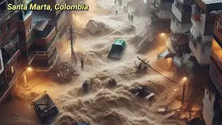 Emergency in Santa Marta, Colombia: Heavy rains, flooded and landslides