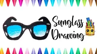 How to Draw a SUNGLASS| Summer season Drawing week| Crayons Drawing for kids | Coloring