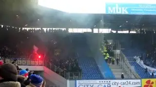 Hansa Rostock - Dynamo Dresden, Pyro, Leuchtraketen Teil 2