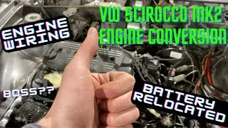 VW Scirocco MK2 ABF R1 Engine Conversion | Episode 4 | WIRING, BATTERY RELOCATED & MY BOSS SHOWS UP!