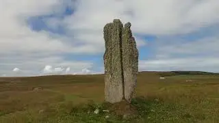 The monolith of Stone of Setter, Neolithic standing stone  in Eday Island Orkney