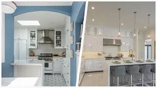 75 Porcelain Tile Kitchen With Solid Surface Countertops Design Ideas You'll Love 🟡