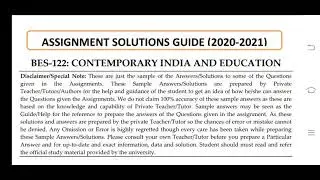 BES 122 Ignou Solved Assignment
