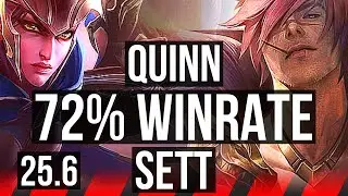 QUINN vs SETT (TOP) | 72% winrate, 8/1/6, Dominating | EUW Grandmaster | 25.6