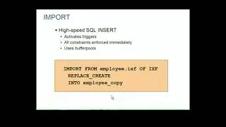 DAB102 Week09  6 3 DB2 IMPORT command