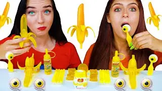 ASMR Yellow food Mukbang  EATING SOUNDS 먹방 LILIBU