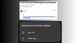 Приложение Samsung Account аварийно завершает работу с ошибкой 