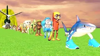 Paint Animals Gorilla Cow Lion Elephant Dinosaurs Fountain Crossing Animal Cartoon