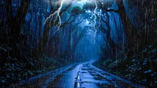 Fall Asleep Fast 😴 Forest Road Rain Sounds 🌧️ Deep Sleep & Relaxation