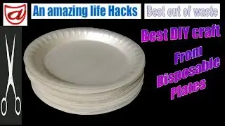 A beautiful DIY decor craft from disposable plates |  Waste material craft idea