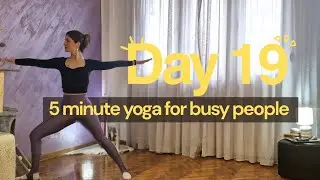 5 minute yoga for busy people - day 19 | 30-day yoga challenge | no mat, no props | Yoga with SukHi