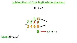Math :- Pre Algebra - Subtraction of four digit numbers (7513 - 2468)