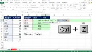 Excel Magic Trick 1171: SUMIFS & SUMIF Treat 0500 & 00500 the Same! Use SUMPRODUCT Instead
