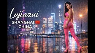 Lujiazui, Shanghai 🇨🇳 | Neon Rain Pink Latex Goddess