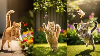 baby and cute cats playing | cats lovers