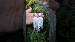 Long beaded earrings for wedding from BeadSplendour