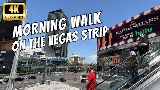 4K Las Vegas Strip Morning Walk - Walking Las Vegas Boulevard on a Thursday Morning | Vegas Walks