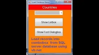 Load records into combobox  from SQL server database using vb.net