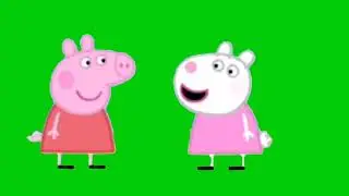 Peppa pig and her friend Green Screen